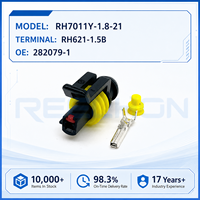 Kit de Conector Automotriz Hembra Sellado a Prueba de Agua de 1 Pin con Terminal para VW BMW Ford, Modelo 7011Y-1.8-21 282079-1