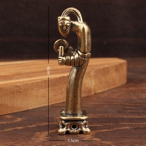 Ornamen Kuningan Bentuk Unik Ornamen Kuningan Genggaman Gong Drum Gaya Cina Kerajinan Tangan Kreatif Peralatan Tembaga - Product Image 4