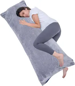 Fabricante Grande Peludo Personalizado Capa De Pelúcia Kid Adulto Side Sleeper Suporte Abraçando Inserção Completa Longo Dormir Cama Corpo Travesseiro