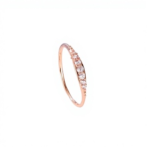 Anello con Diamante Placcato in Oro Rosa per Donne, Design Minimalista per Uso Quotidiano, Diamanti Naturali Taglio Brillante Colore G, Modello H308 - Product Image 1