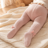 Chaussettes en coton pour bébé, personnalisées, unies, mignonnes, douces, respirantes, collants, bas pour tout-petits, chaussettes de princesse avec nœud, vente en gros