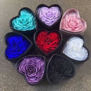 Caja de regalo de flores eternas de arcoíris de lujo, rosas preservadas en forma de corazón para graduación, Navidad, Acción de Gracias - Product Image 2