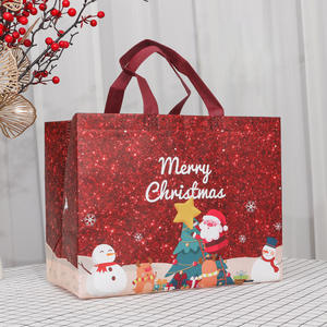 Großhandel Ready Stock Umwelt freundliche nicht gewebte Weihnachts geschenkt üten Wieder verwendbare faltbare Tasche Santa Sack Party Favors Bulk - Product Image 4