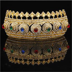 Barocco Royal Queen Re Tiara Crown per Monili Dei <span class=keywords><strong>Capelli</strong></span> Da <span class=keywords><strong>Sposa</strong></span> di Sesso Maschile Red Rotonda Di Cristallo Diadem Oro Testa di <span class=keywords><strong>Accessori</strong></span> Da <span class=keywords><strong>Sposa</strong></span> - Product Image 2