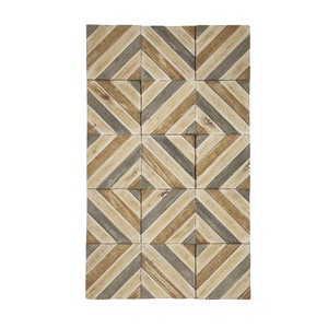 All'ingrosso rustico geometrico Splicing in legno forma <span class=keywords><strong>rettangolare</strong></span> oggetto colorato casa <span class=keywords><strong>soggiorno</strong></span> in legno arte decorazione appesa a parete - Product Image 5