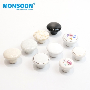 Poignée de porte en céramique classique à un seul trou, poignée ronde pour armoire de cuisine, boutons en porcelaine pour tiroirs. - Product Image 6