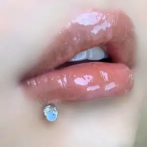 Aksesori Fashion kancing bibir tindik wajah bagian bawah datar perhiasan baja tahan karat cakar naga grosir cincin bibir