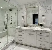 Cilalı Bianco Carrara yazma mermer fayans, mermer banyo #