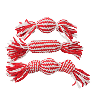 Giocattolo da masticare interattivo in rosso e <span class=keywords><strong>bianco</strong></span> per le vacanze di natale giocattolo di corda di cotone peluche durevole per cuccioli e cani medi - Product Image 4