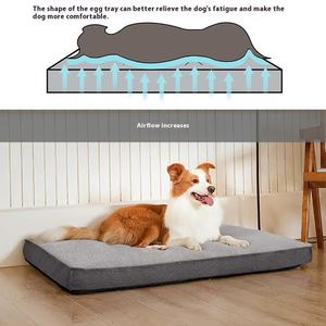 Cama ortopédica extragrande personalizada de espuma viscoelástica para mascotas XL/XL gris Sherpa, alfombrilla rectangular para perros de invierno y perros grandes - Product Image 3