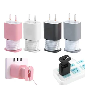 Housse de protection pour chargeur de câble en silicone souple 2 en 1 pour adaptateur d'alimentation iPhone