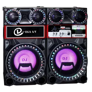DJ低音流行派对声音扬声器专业2.0有源扬声器100瓦舞台扬声器对，带USB SD FM BT灯