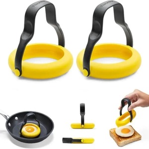 Utensilios de cocina DIY: Molde para huevos fritos 3 en 1, herramientas para hacer huevos fritos fáciles de usar con mango, anillo para huevos sin fugas para desayunos calientes - Product Image 1