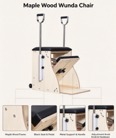 Chaise de Pilates en bois d'érable MJD W18A – Appareil professionnel portable et réglable pour studio de yoga commercial et bien-être