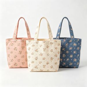 Reusable Heavy Duty Biodegradable Recycled Canvas Tote <b>Bags</b> with Zipper Closure Customizable Size & Color for Daily Use - Product Image 2