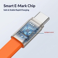 Câble plat en silicone souple Type-C 100W, câble de charge rapide et de transfert de données pour utilisation en voiture avec CarPlay (1,5 mètre)