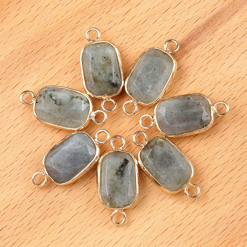 Natural Stone Connector Charms for DIY Jewelry Making