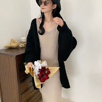 Nouvelle usine femmes Long manteau couleur unie poitrine ouverte dames pull Anti-rides décontracté confortable femmes Cardigans
