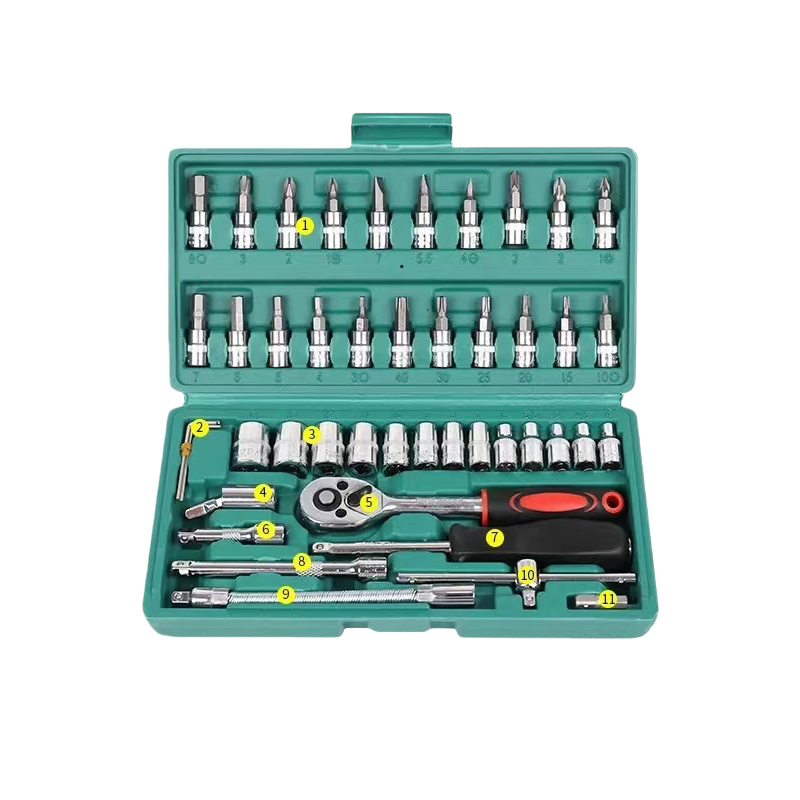 caja verde juego de 46 piezas