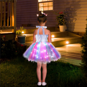 Costume da <span class=keywords><strong>Unicorno</strong></span> per Bambine con Luci, Vestito da Principessa Arcobaleno per Feste di Compleanno e Spettacoli, Vendita all'Ingrosso 2022 - Product Image 5