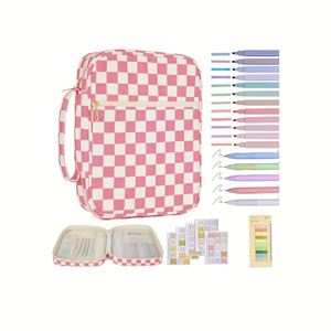 Housse à carreaux personnalisée, cadeau de remise de diplôme, porte-Bible matelassé en velours côtelé avec poignée - Product Image 2