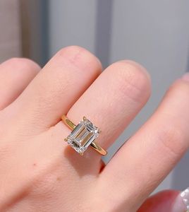 Anillo de Diamante de Laboratorio con Corte Esmeralda de 3 Quilates Xinfly, Anillo de Oro Amarillo de 18k, Color D, Diamante Certificado por IGI, Anillo de Compromiso y Boda - Product Image 3