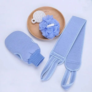 Pink Double Sided Bath Scrubber Towel Set With Coarse Sand Thickened Sponge For Adult Bathing Essentials - Product Image 3