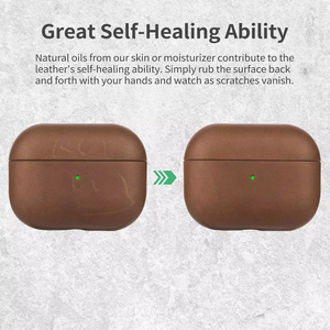 Étuis pour écouteurs en cuir Crazy Horse OEM, étui de protection personnalisé pour écouteurs pour AirPods <span class=keywords><strong>Pro</strong></span> 2 <span class=keywords><strong>3</strong></span> 4, vente en gros en usine - Product Image 4