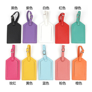 Leather Luggage Baggage Tags ID <strong>Label</strong> <strong>for</strong> <strong>Suitcases</strong> Backpack Card Holder Blank Pu Leather Luggage Tag - Product Image 3