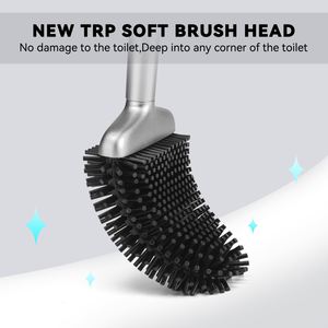 Juego de Soporte y Cepillo para Inodoro de Alta Calidad, Fácil de Usar, con Cabezal Flexible de Silicona para Limpieza - Product Image 2