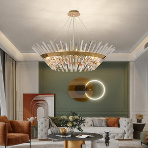 Modern Luxury <b>Living</b> <b>Room</b> <b>LED</b> Transparent Crystal Pendant <b>Light</b> Circular Ring Design Remote Control Adjustable Height Feature - Product Image 5