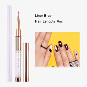 Pinceaux à ongles professionnels avec manche en plastique transparent, virole sertie, liner fin personnalisé, poils ovales en nylon doux, multifonctionnels pour manucure en salon - Product Image 6