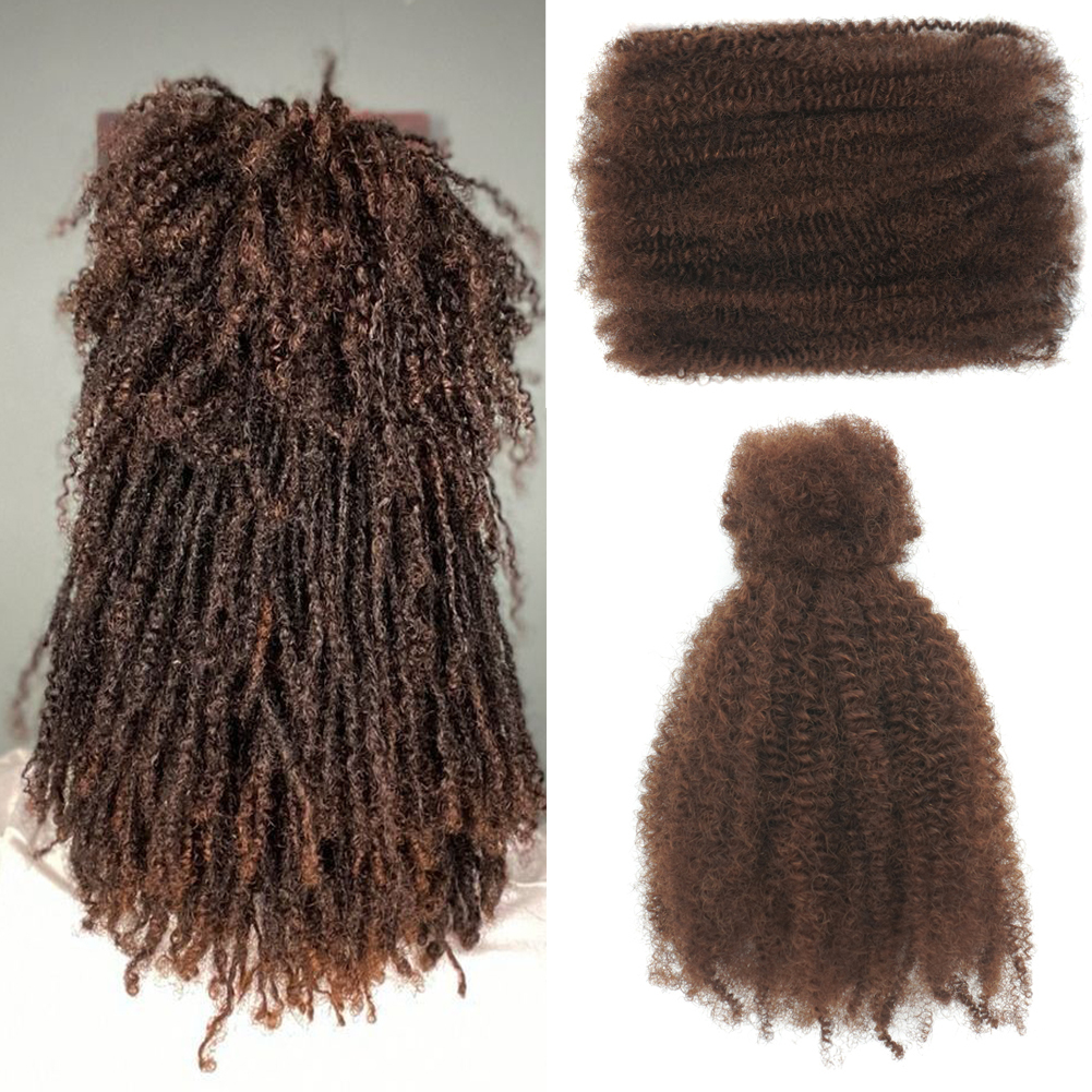 Vast Hair KAMA Microlocs Human Hair Extensions Natural Dark Brown Afro Kinky Bulk Human Hair for Braids Curly thumbnail 1