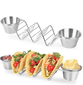 Premium Pancake Truck Tray Style Mexican Food Stainless Steel Pancake Holder Stand With Plate