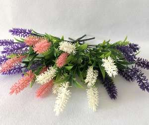 En gros Nouveau Style en plastique Artificiel Plante 7 branches Violet Lavande fleur pour la <span class=keywords><strong>maison</strong></span> de mariage fleur en pot décoration - Product Image 3