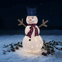 Vorbeleuchteter 22-Zoll LED Wasserdichter Weihnachts-Schneemann Motiv-Lichtfigur 3D Pop-up Zusammenklappbare Eisendrahtfigur für Außenbereich Garten Feiertage