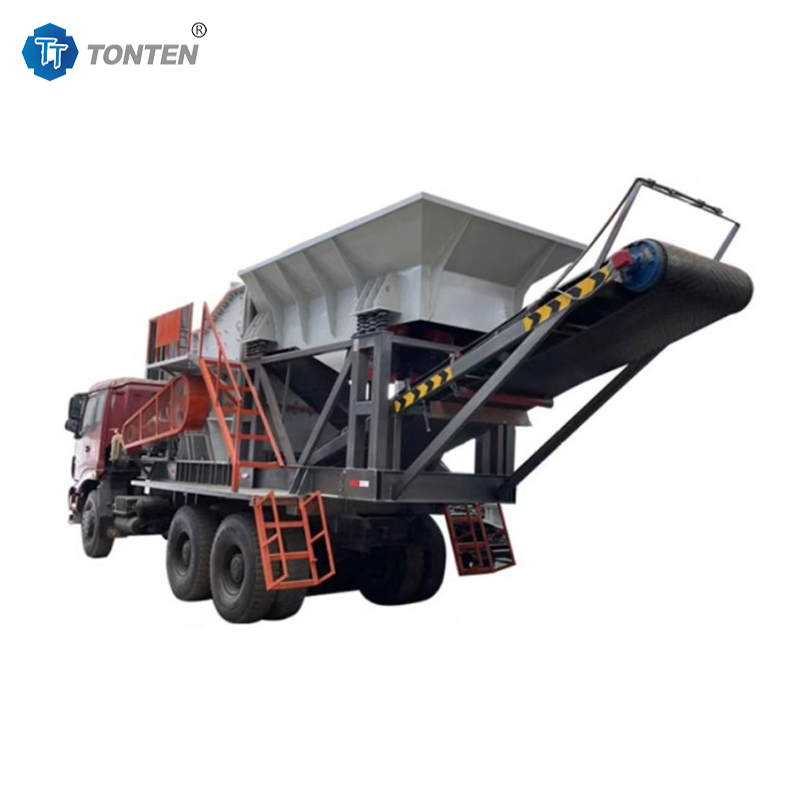 Mobile Truck Cone Jaw Crusher 300 Tph Stone Sand Making Machine Full Set Quartz Sand Crusher Machine