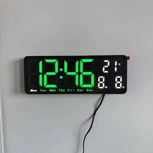 Orologio <span class=keywords><strong>da</strong></span> <span class=keywords><strong>Parete</strong></span> Digitale LED Elettrico con Temperatura, Settimana e Calendario, Alimentato USB, in Materiale ABS, Design Artistico per Soggiorni - Product Image 4