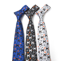 Yili hommes Halloween cravate chat noir chat blanc citrouille lanterne chauve-souris toile d'araignée Polyester affaires décontracté cravate formelle