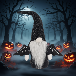 Gnomo in tessuto nero con ali, decorazione di Halloween 10x3x15.5 per articoli festivi - Product Image 2