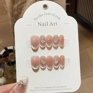 <span class=keywords><strong>Uñas</strong></span> Postizas <span class=keywords><strong>de</strong></span> Terciopelo con Diseño Minimalista <span class=keywords><strong>y</strong></span> Elegante, Acabado Perlado, Color Champán Nude - Product Image 5