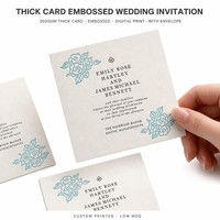 Invito Matrimoniale Personalizzato su Cartoncino Spesso con Goffratura e Busta, Stampa Digitale per Cerimonie di Lusso, Basso MOQ, Articoli di Cancelleria