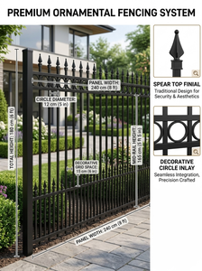Barrière élégante en aluminium massif, panneau de palissade métallique antirouille pour la séparation des espaces paysagers et de jardinage - Vente chaude - Product Image 6