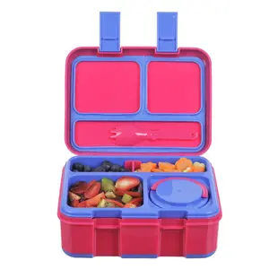 البلاستيك الميكروويف سيليكون ختم الاطفال معزول صندوق غذاء وجبة بنتو الغداء مربع الاكسسوارات للأطفال المدرسة الغداء الغداء مربع