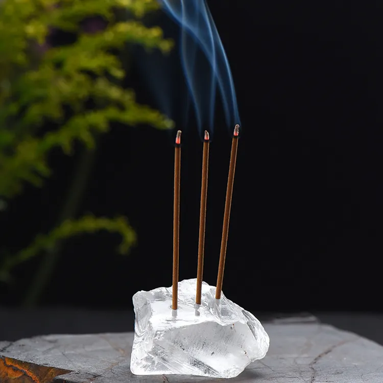 Best Selling Product Stone Blocks Clear Quartz Crystal Incense Holder