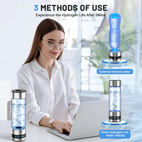 PHYFLOW Japan Technology 460ml Bouteille d'eau en verre riche en hydrogène Smart Touch Générateur d'eau Stand Batterie pour usage domestique en voiture