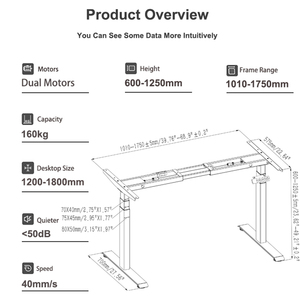 2af3 máy tính thông minh bàn khung văn phòng Ergonomic điện ngồi đứng lên bảng đứng Chiều cao bàn có thể điều chỉnh cơ giới - Product Image 2