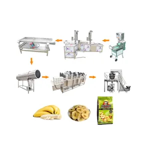 Máquina automática para hacer patatas fritas de plátano Maquinaria para alimentos y bebidas Máquina de producción de patatas fritas de plátano a pequeña escala