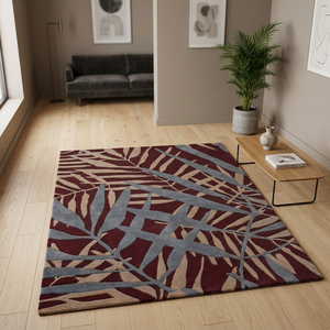 Modern Geometric Area <b>Rug</b> Rectangle Wool Acrylic Tufted Non-Slip Latex Backing Living Room - Product Image 2