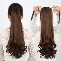 Queue de cheval en fibres synthétiques haute température, effet fleur de poirier, avec sangles intégrées, extension de cheveux en gros, sans permanente ni teinture